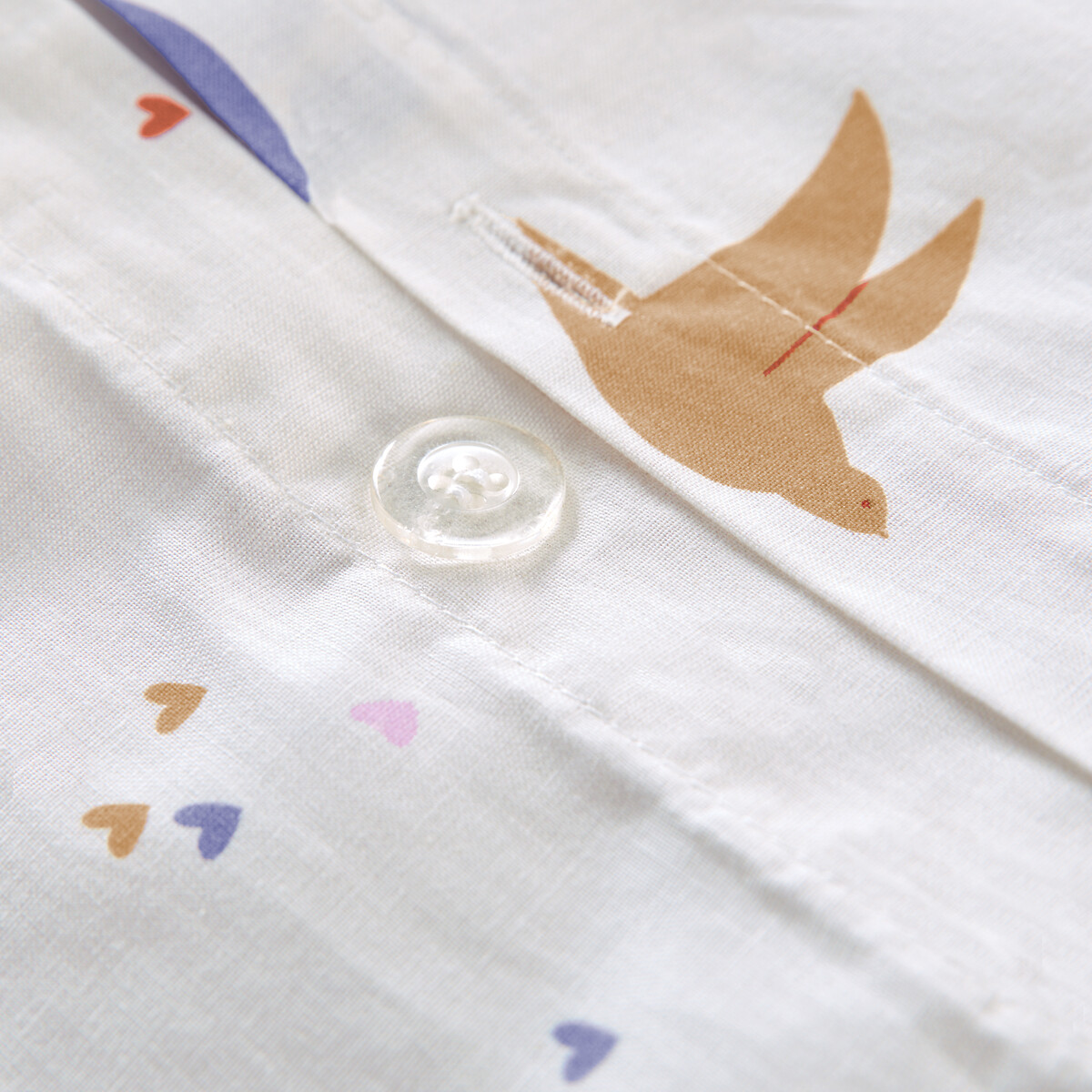 Housse de couette enfant, en coton biologique, imprimé nuages, NOKI imprimé oiseaux, LA REDOUTE INTERIEURS