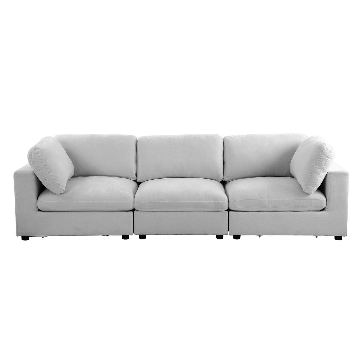 Canapé d'angle modulable tissu  MIZAR gris, BAÏTA