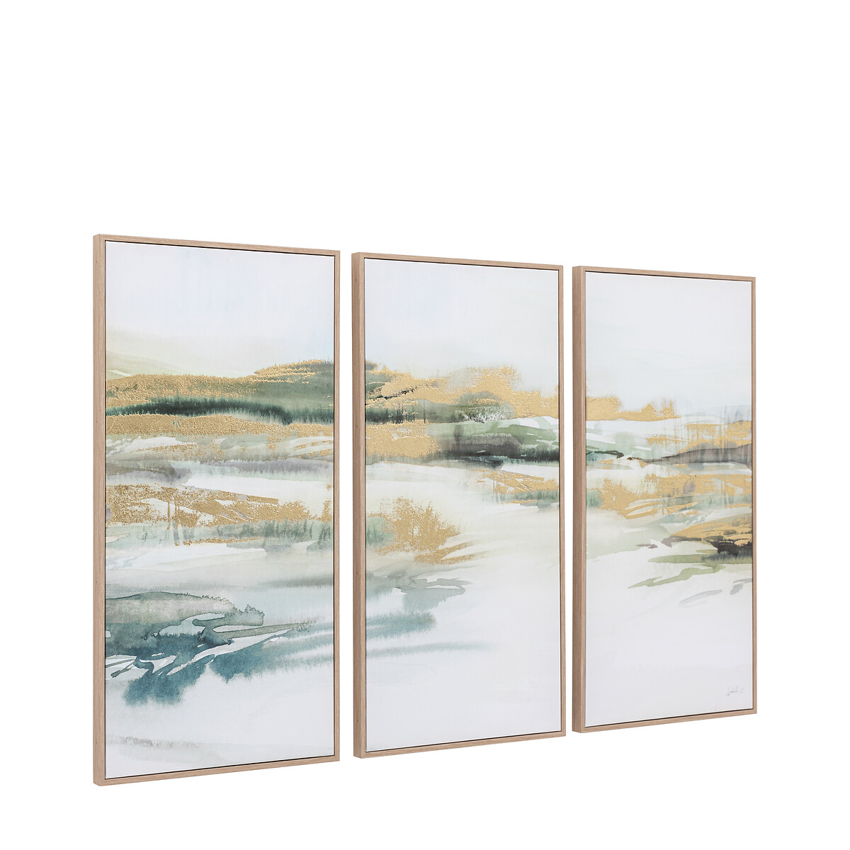 Set of 3 Triptych Framed Canvas natural, ÉDITÉ