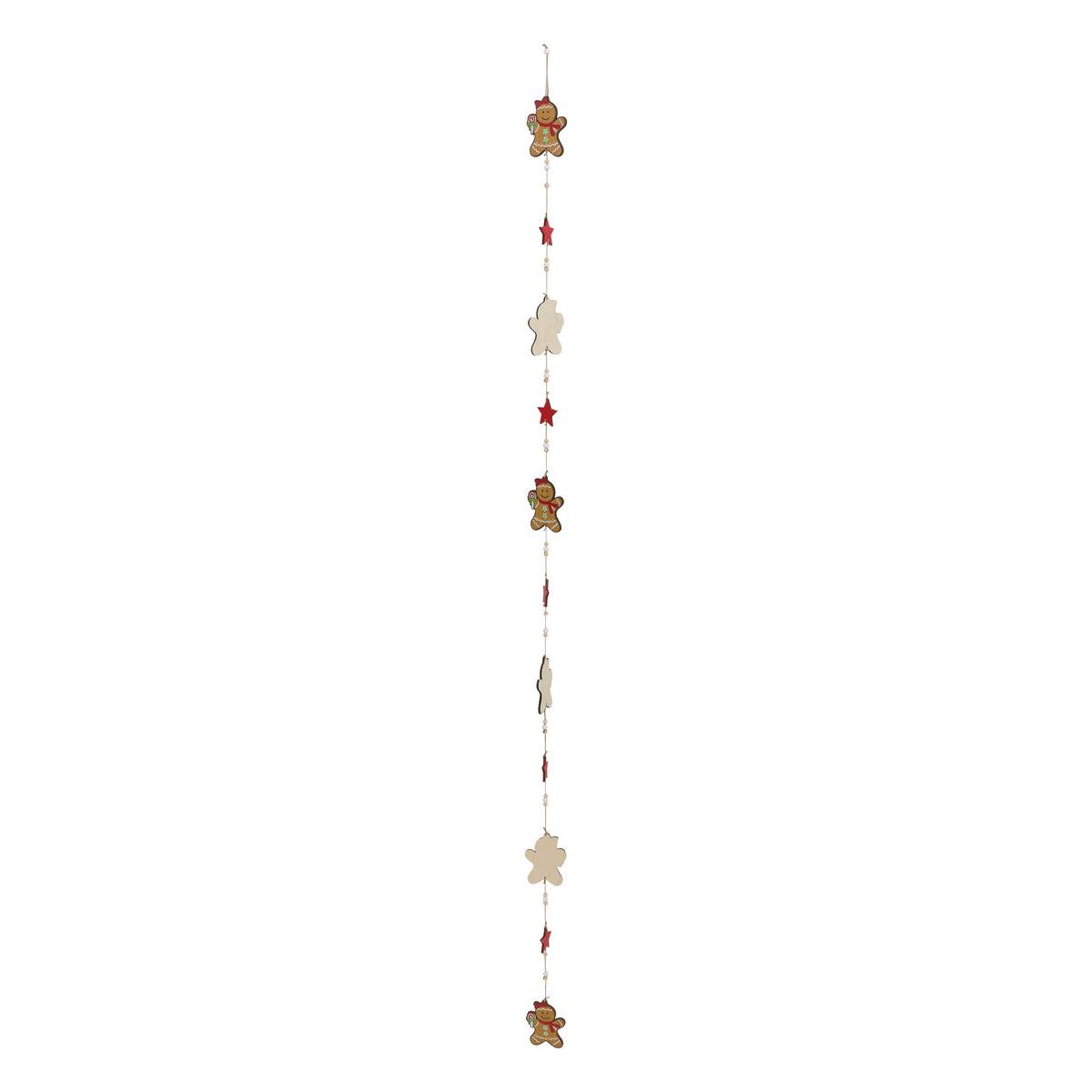 Guirlande pain d'épice long 1,8m bois modéle a, ATMOSPHERA