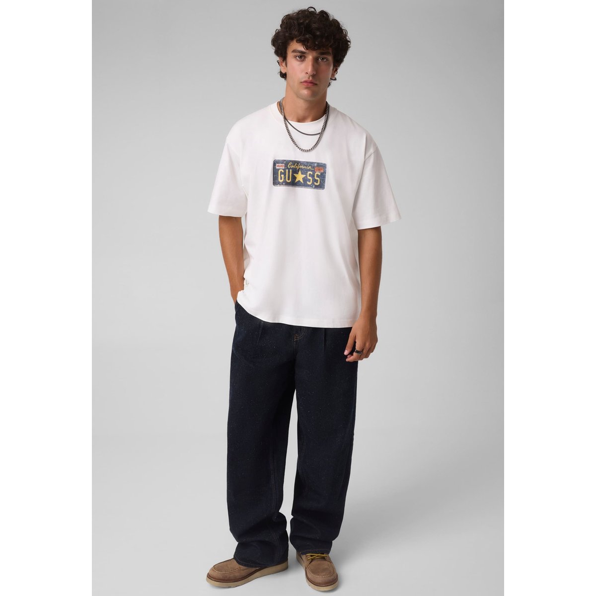 T-Shirt Imprimé blanc, GUESS JEANS