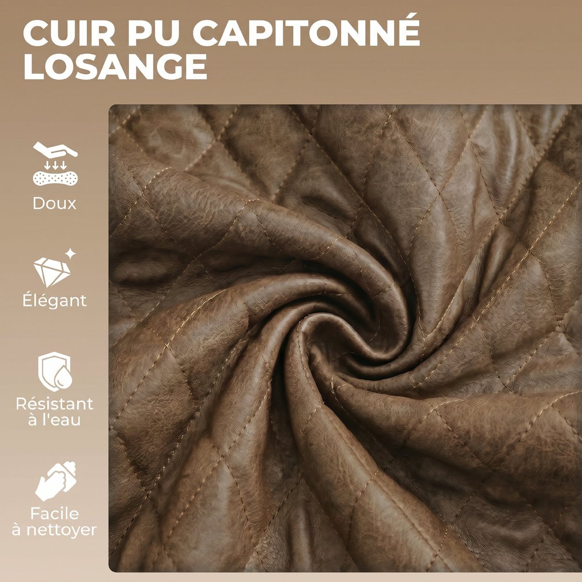 Tabouret de bar PU Marron foncé marron foncé, HOMCOM