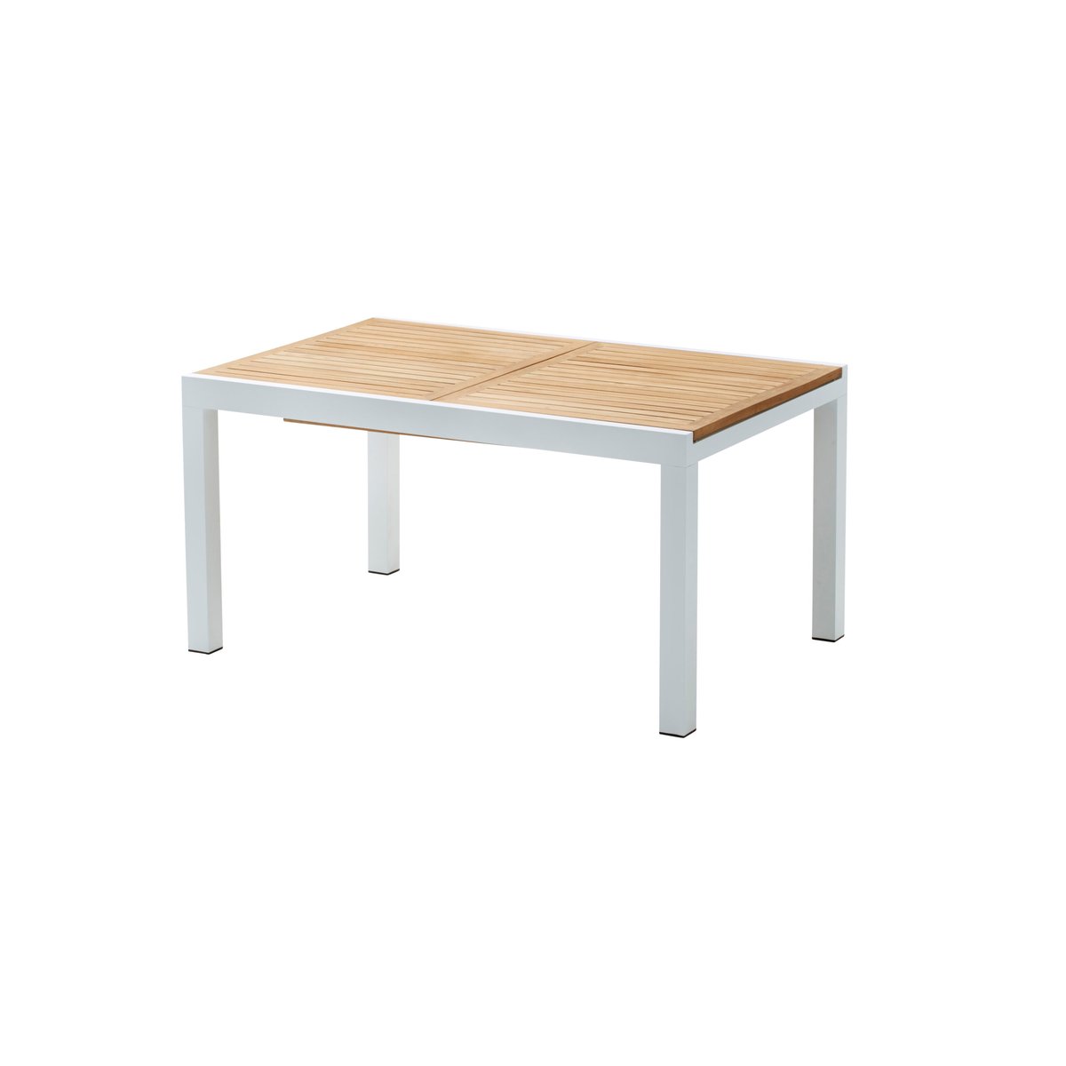 Table en aluminium, plateau teck BALITECK blanc, WILSA GARDEN