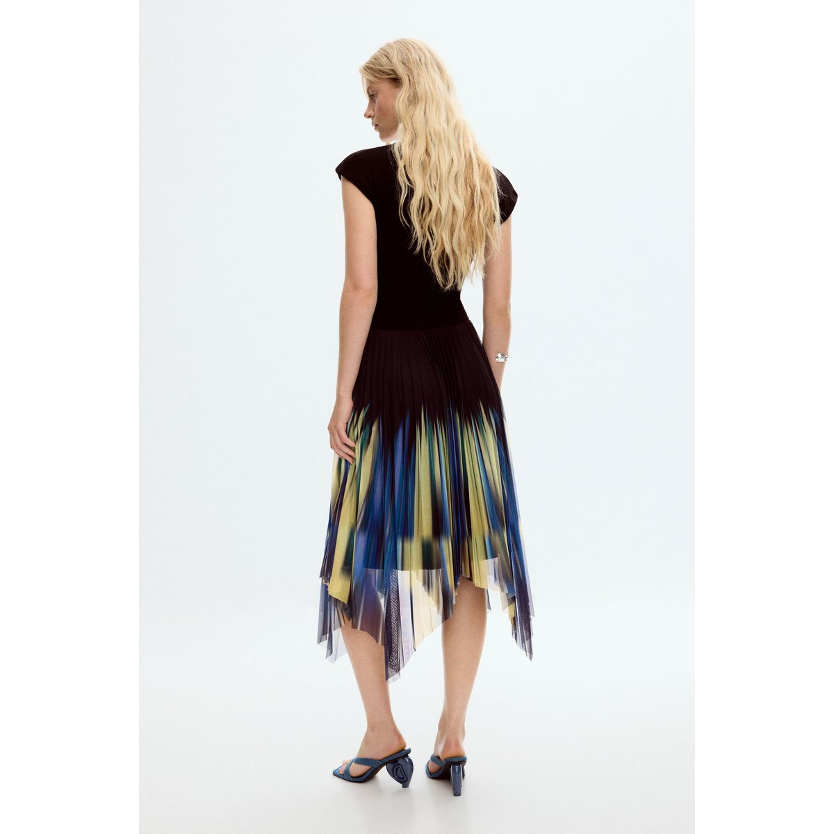 Robe combinée asymétrique bleu, DESIGUAL