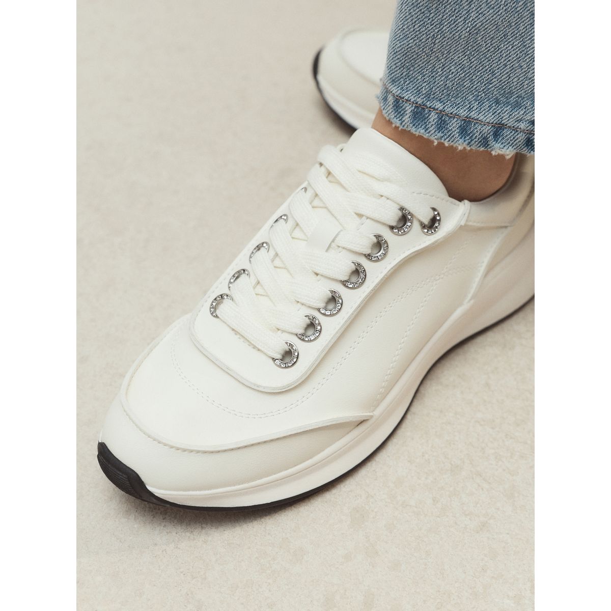 Baskets compensées à lacets forever comfort® blanc, NEXT