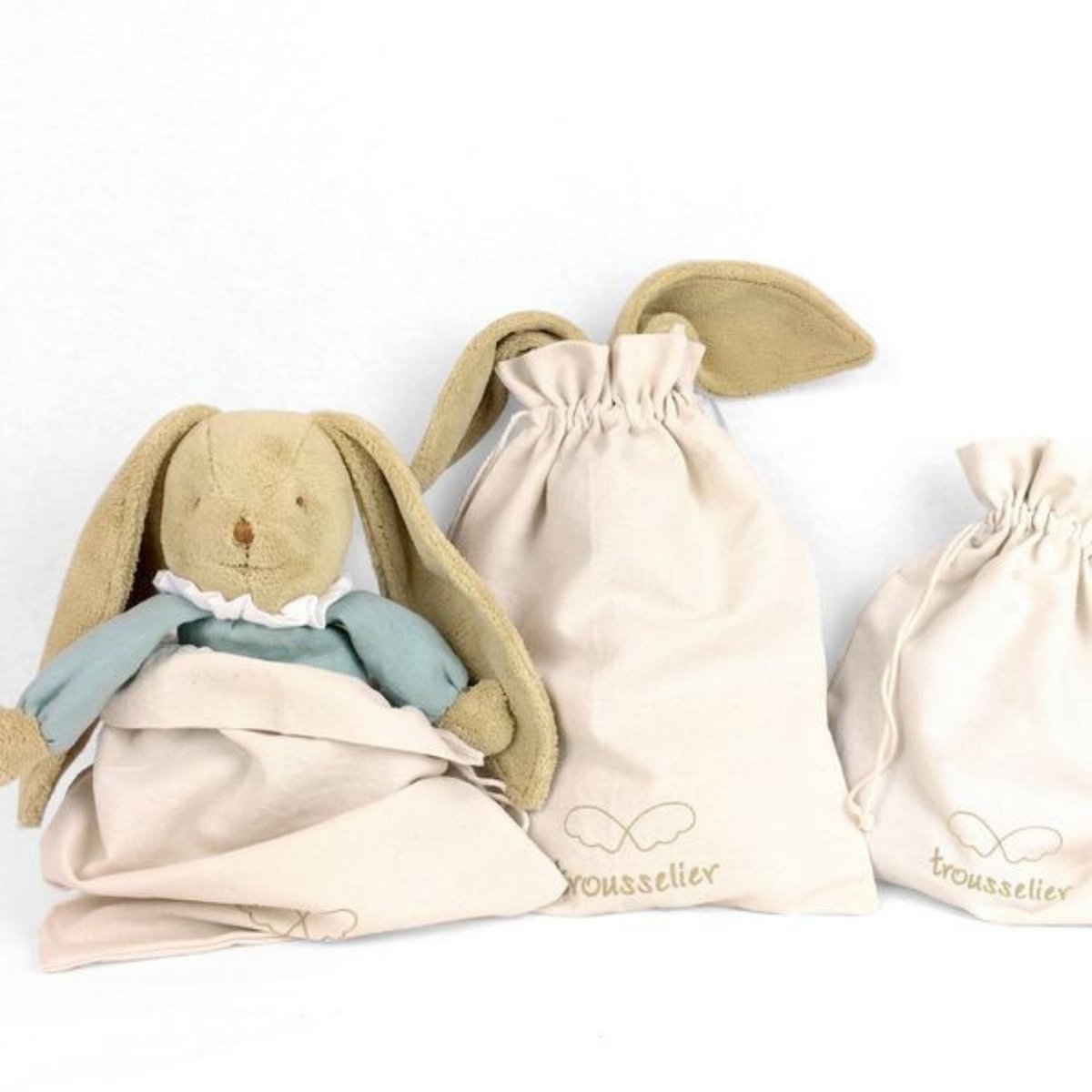 Peluche lapin céladon, TROUSSELIER
