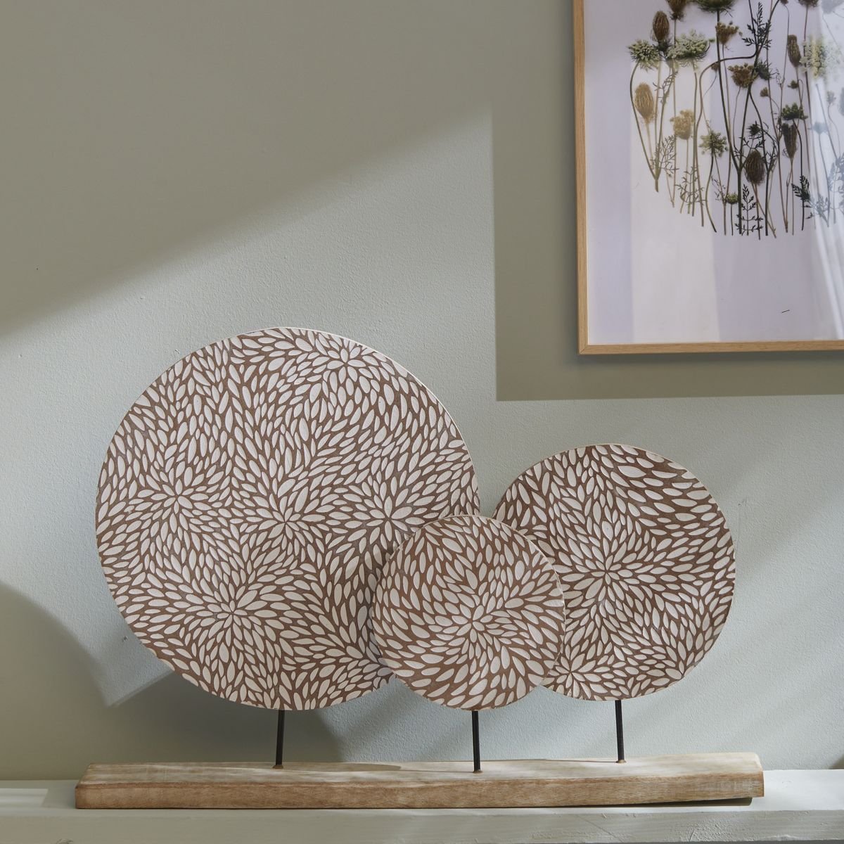 Déco à poser sur pied motif devant bois MANGO WOOD beige, FACTORY