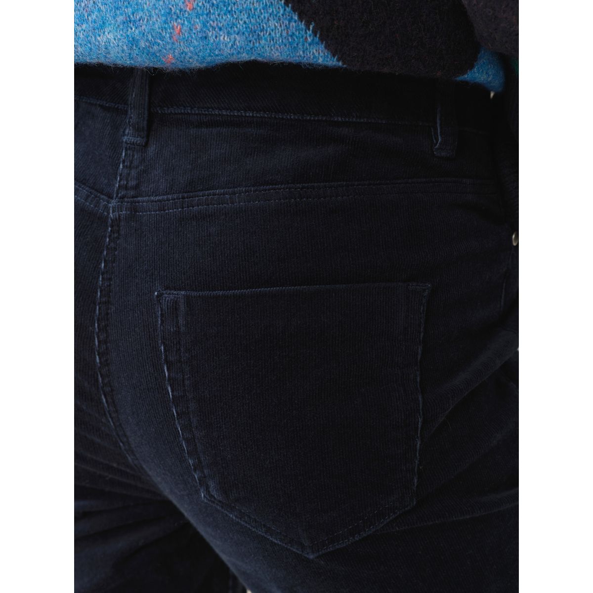 Pantalon skinny en velours côtelé bleu marine, NEXT