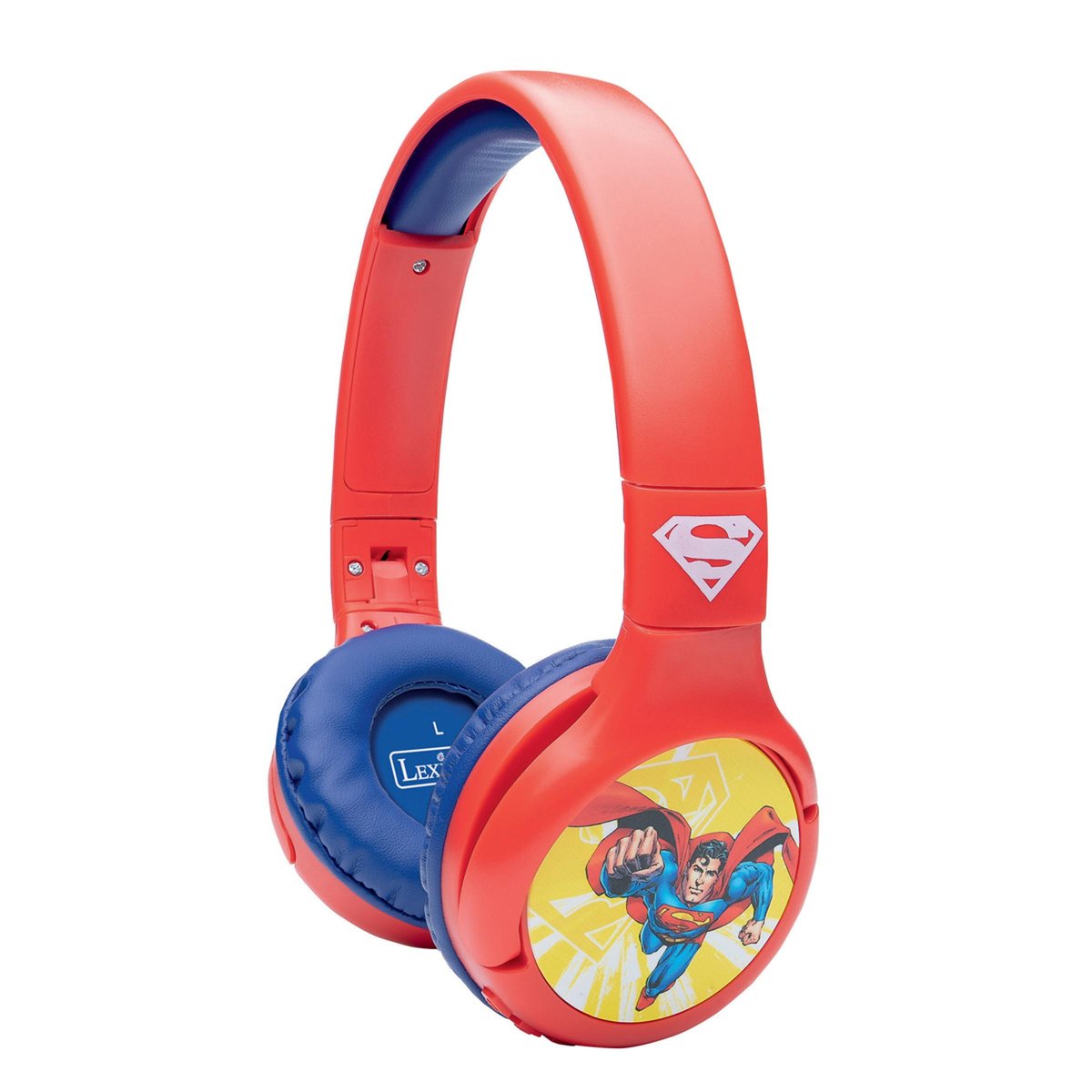 Casque 2 en 1 Superman Bluetooth et Filaire avec limitation de son rouge, LEXIBOOK