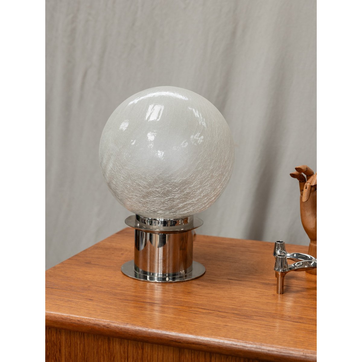 Lampe à poser chromée Julia N°400 - Bon état blanc, DEBONGOUT