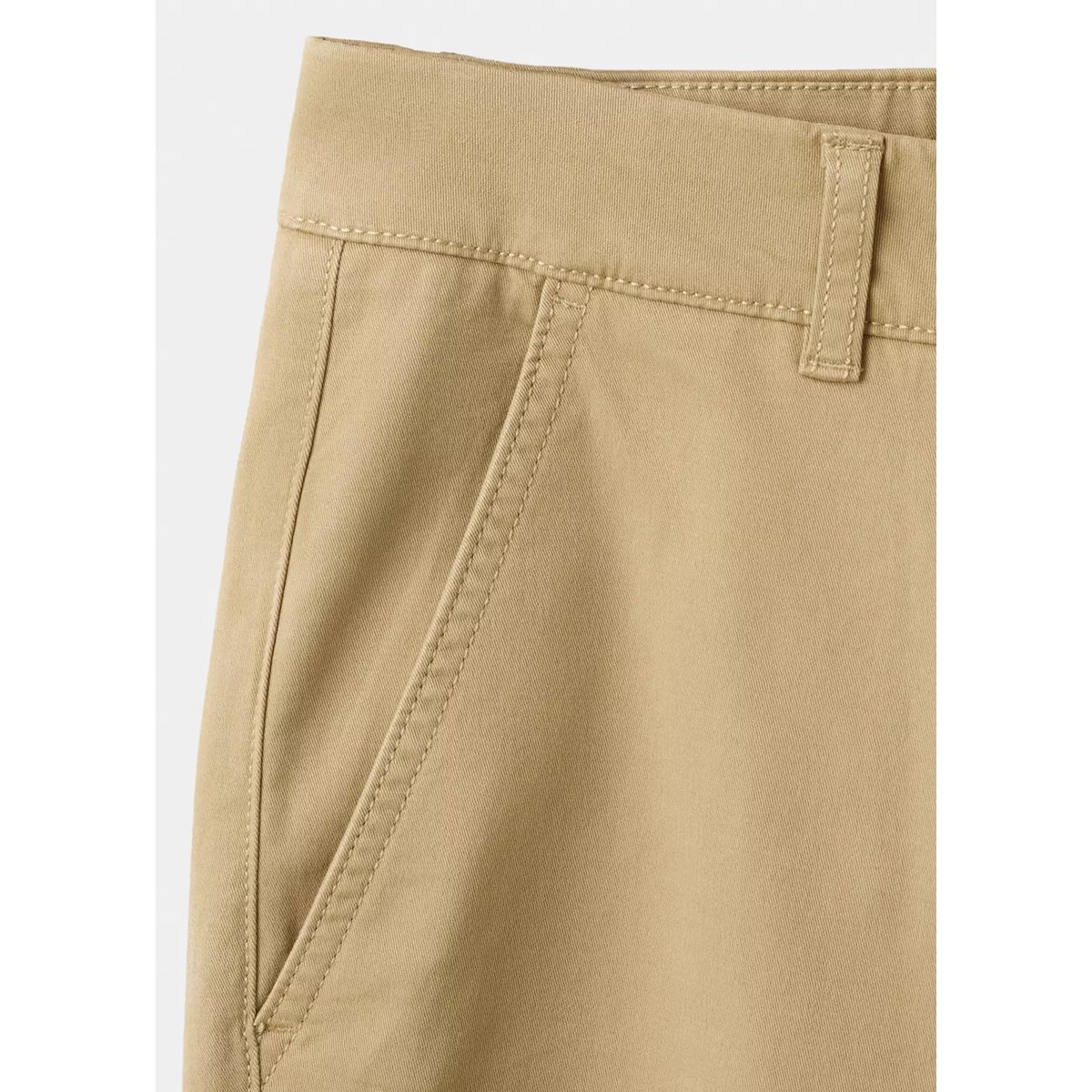 Pantalon chino uni beige, MANGO TEEN