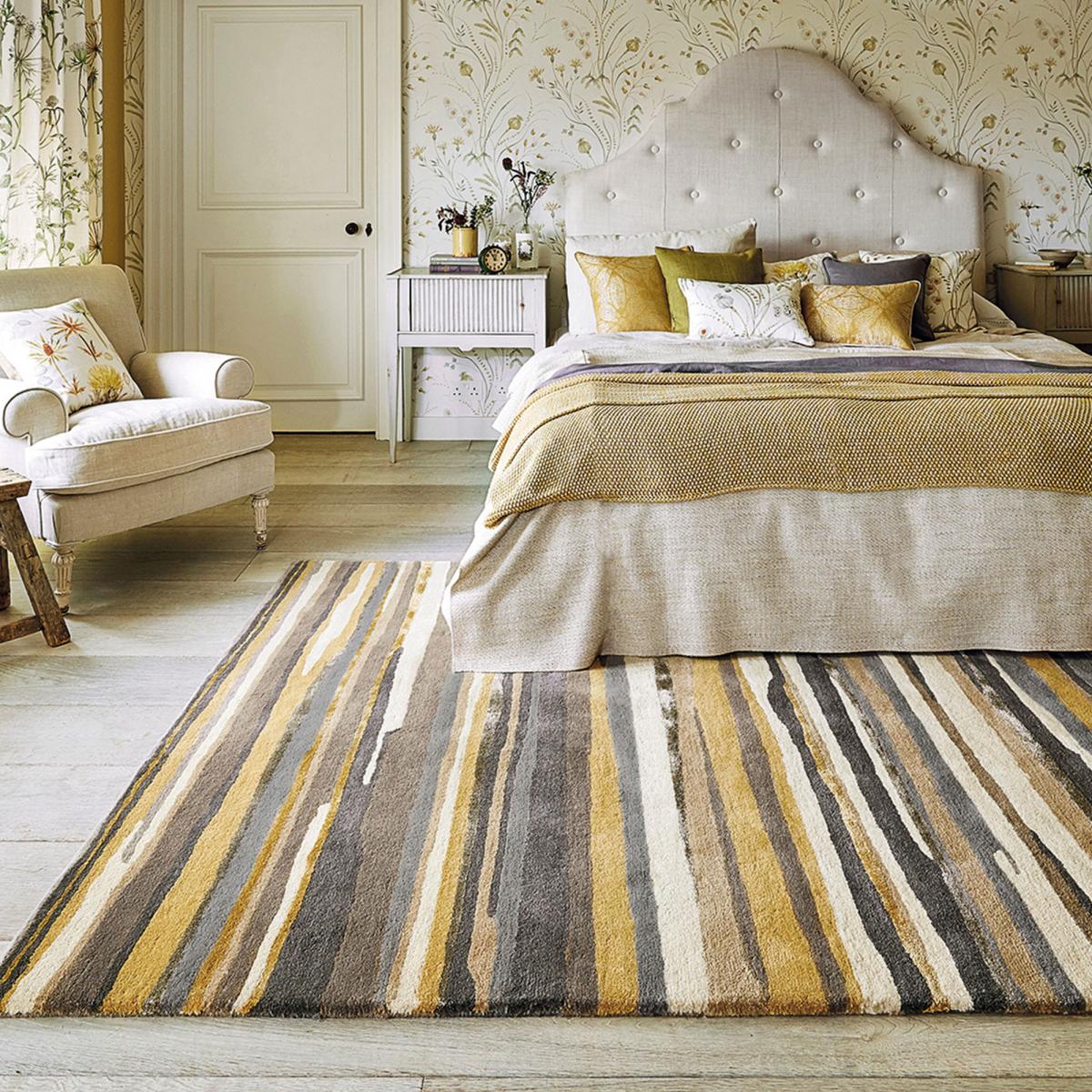Tapis salon et chambre ELSDON, fait à la main motif géométrique gris, taupe, UN AMOUR DE TAPIS
