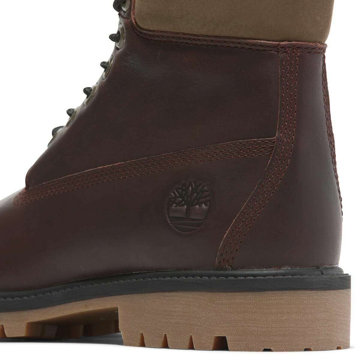 Boots cuir à lacets Heritage 6 Inch marron/bordeaux, TIMBERLAND