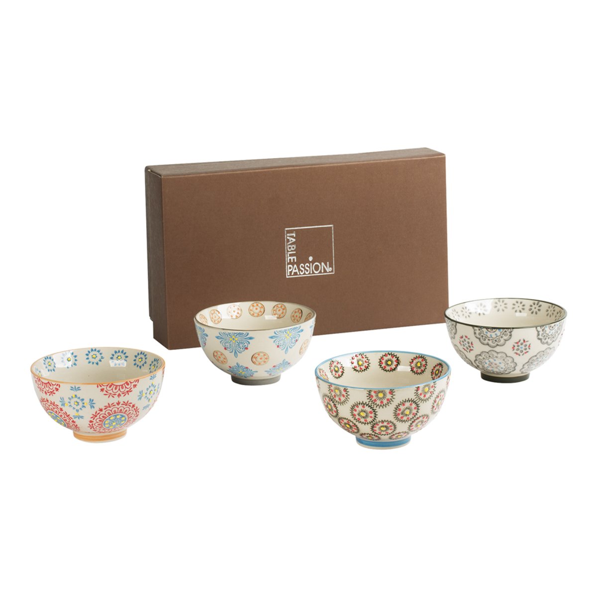 Coffret de 4 coupelles Bohème 11 cm multicolore, TABLE PASSION