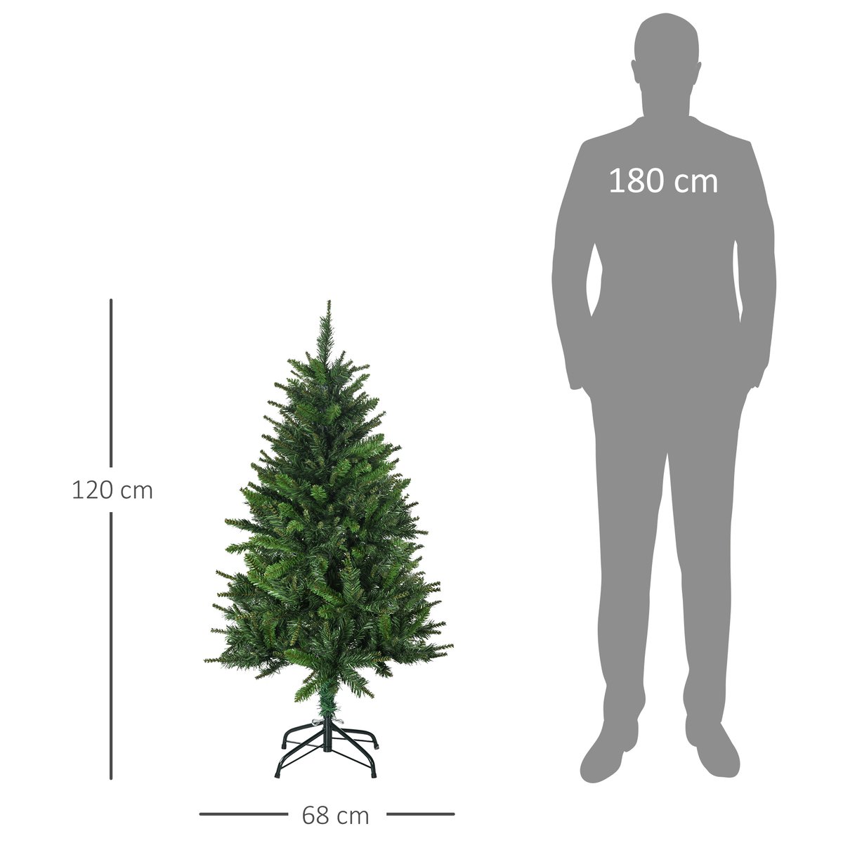 Sapin de Noël Plastique Vert vert, HOMCOM