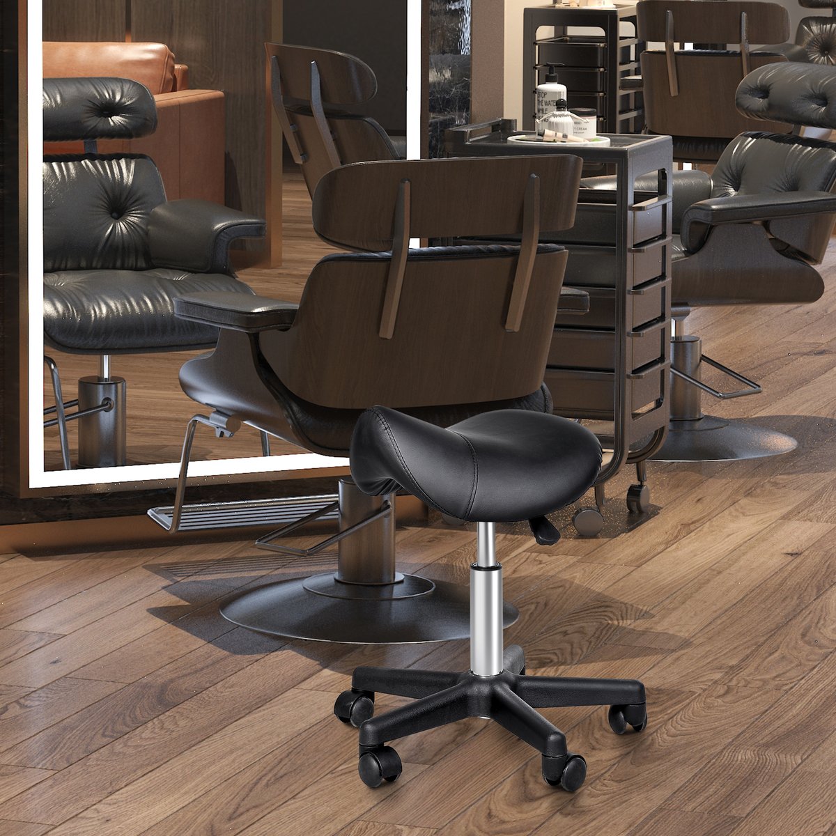 Tabouret de salon Métal Noir noir, HOMCOM