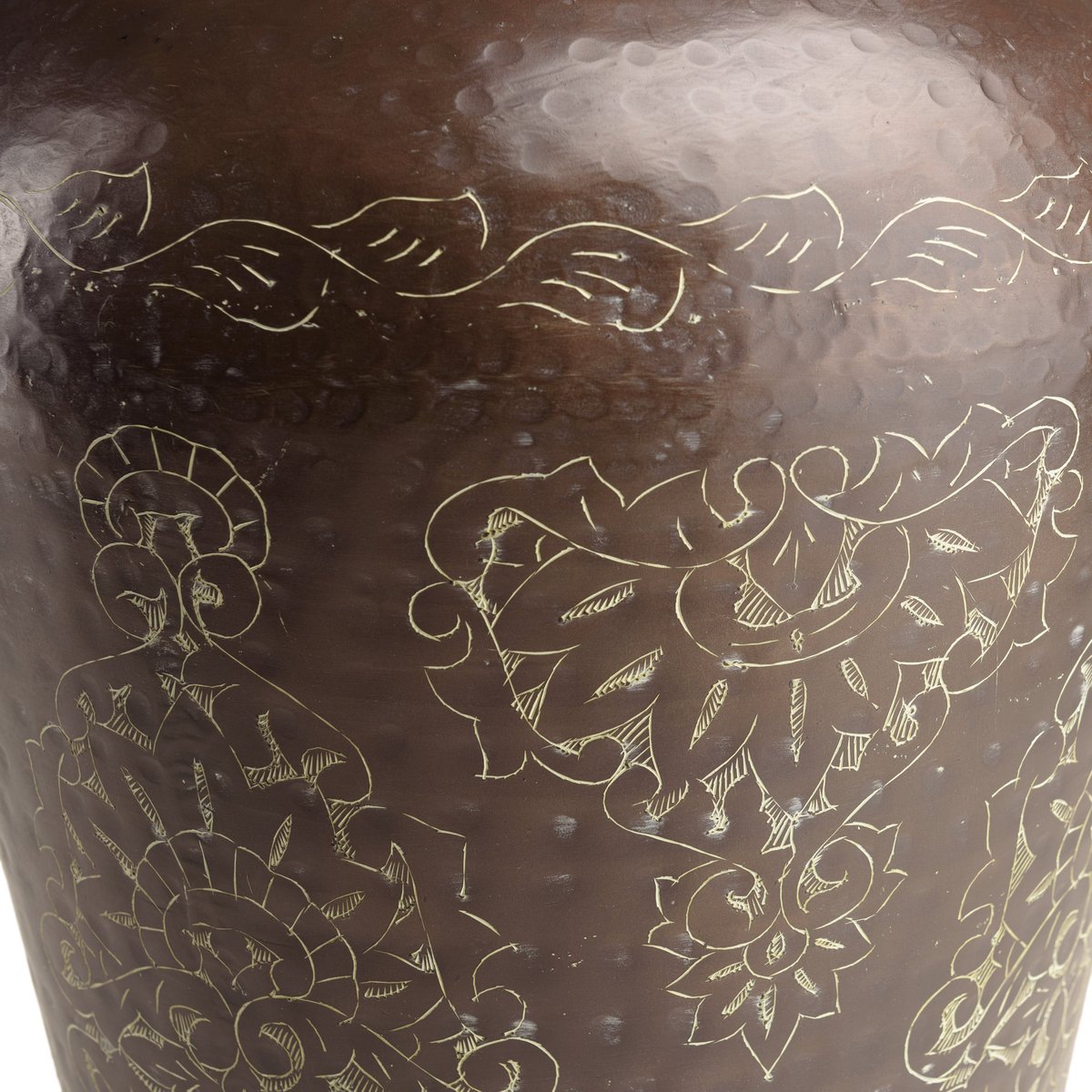 Grand vase brun patiné motifs orientaux dorés H70 cm NADOR marron, PIER IMPORT