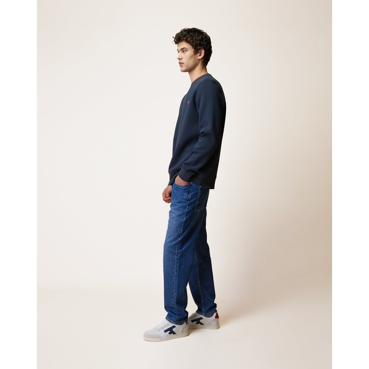 Sweat en molleton bleu marine, FAGUO