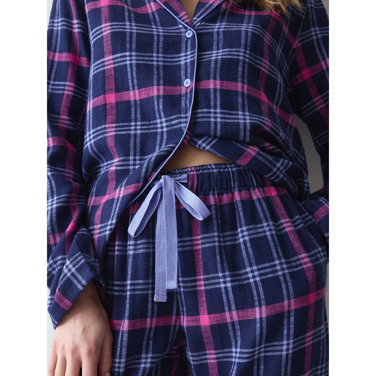 Pigiama completo a quadri BOYFRIEND blu marino/rosa a scacchi, TRIUMPH