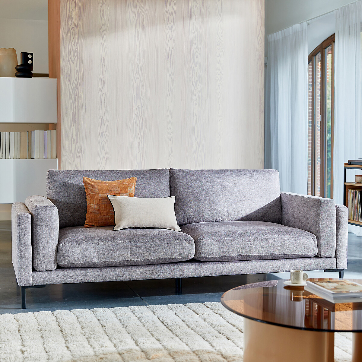 Tapis laine motifs damiers, Ladama ecru, LA REDOUTE INTERIEURS