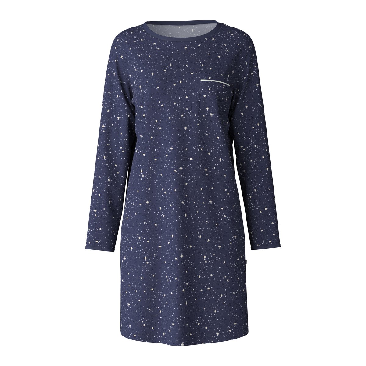 Chemise de nuit à manches longues, longueur 95 cm manches longues Coton SWEET DREAMS bleu paon, CALIDA