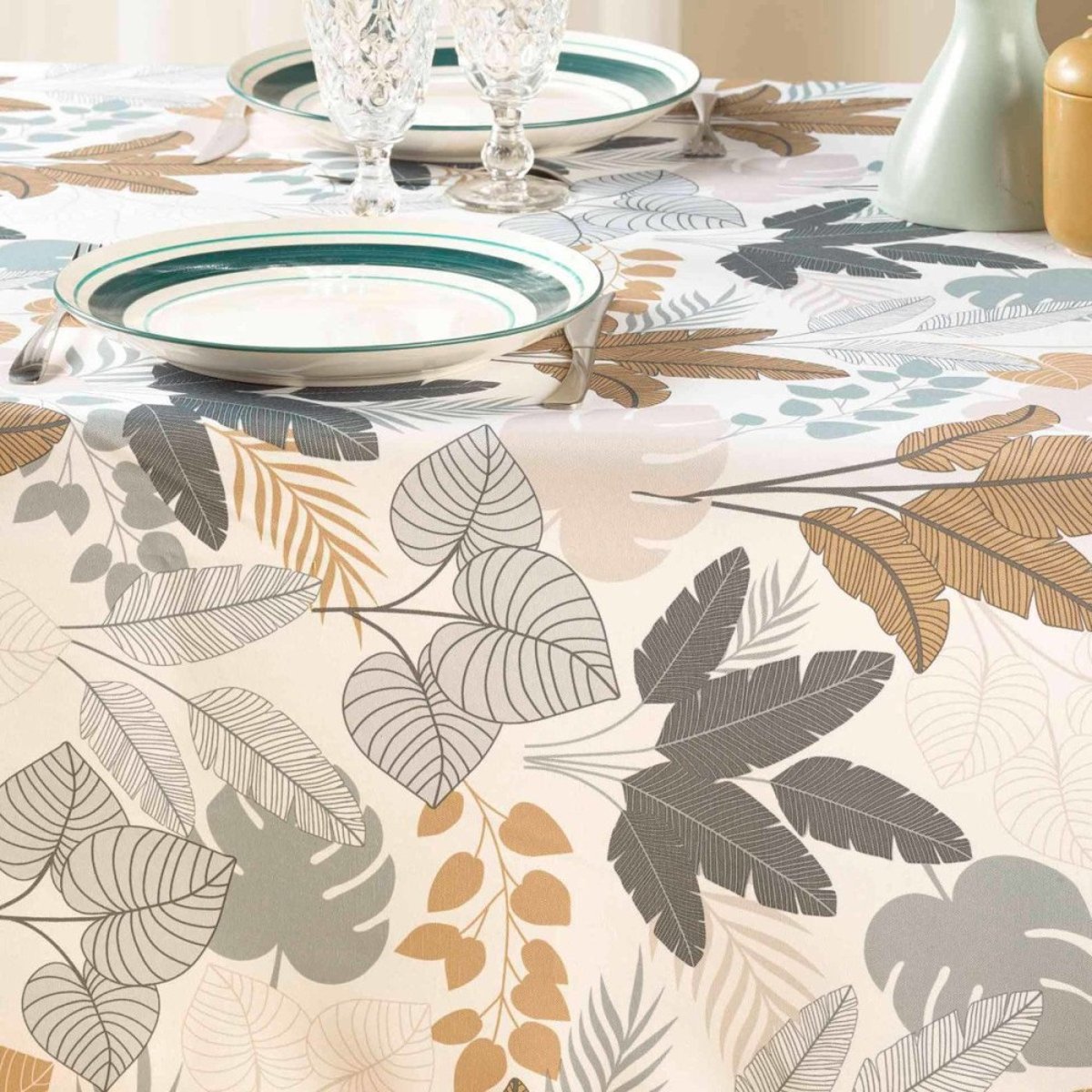 Nappe rectangulaire 150x240 antitache imprimé FIDJI multicolore, DECORATIE