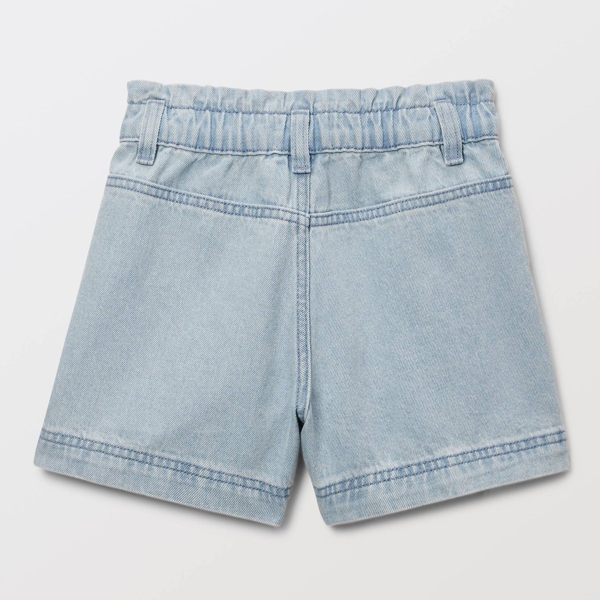 Short poches brodées en jean bleach denim, MONOPRIX