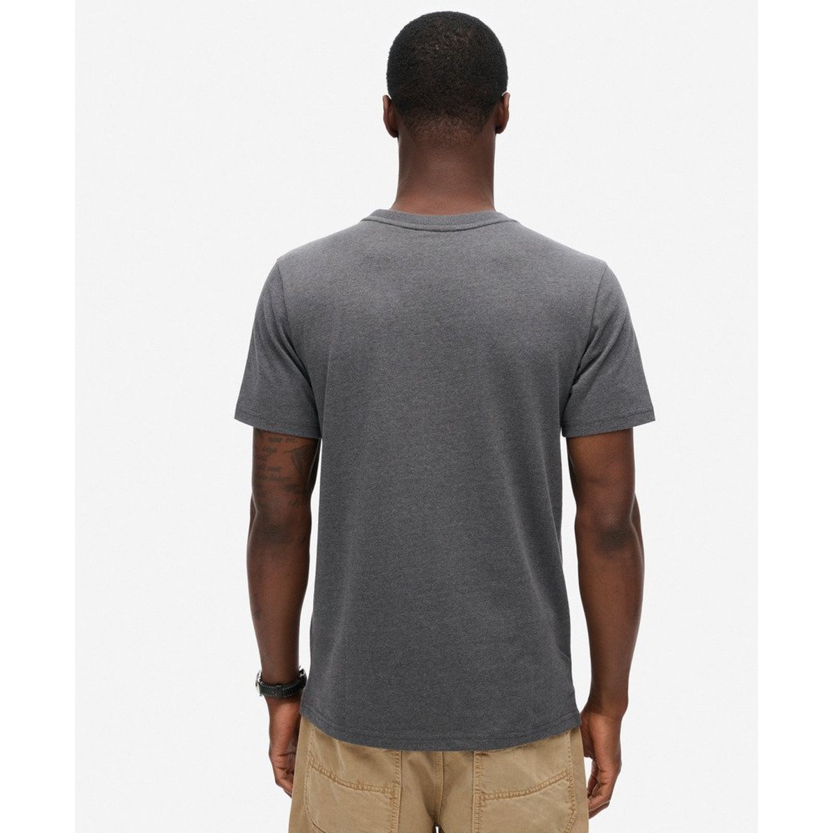 T-shirt Vintage Logo Heritage Chest gris granite chiné, SUPERDRY