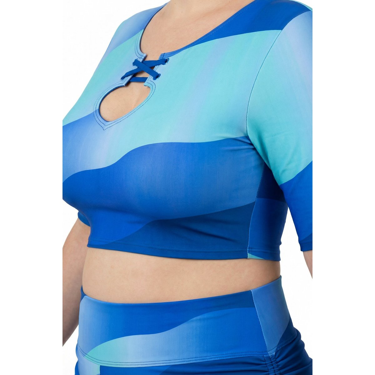 Bikini avec bonnets souples, manches courtes bleu roi, ULLA POPKEN