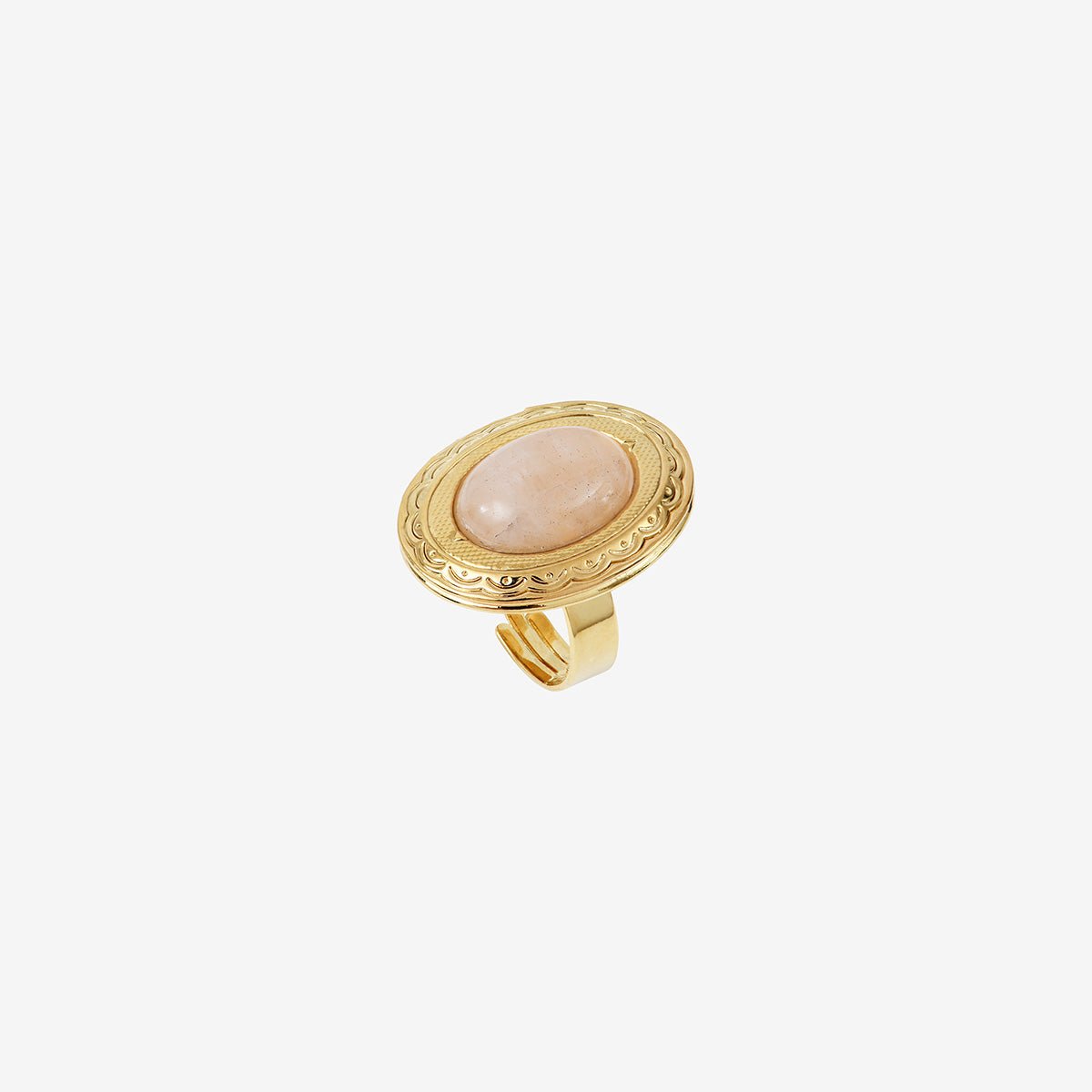 Bague ovale eden quartz rose rose, CAROLINE NAJMAN