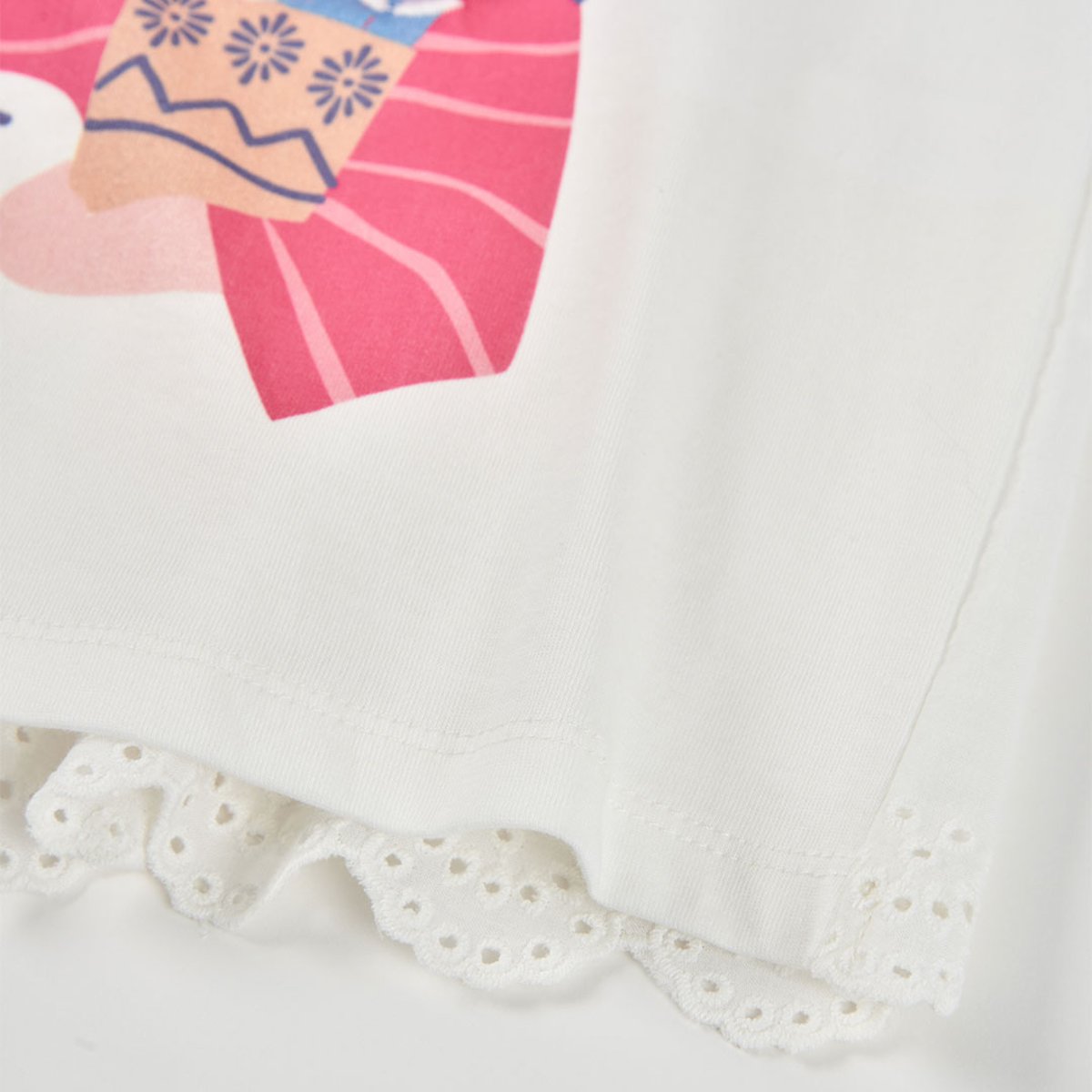 T-shirt de fille en coton blanc, BOBOLI
