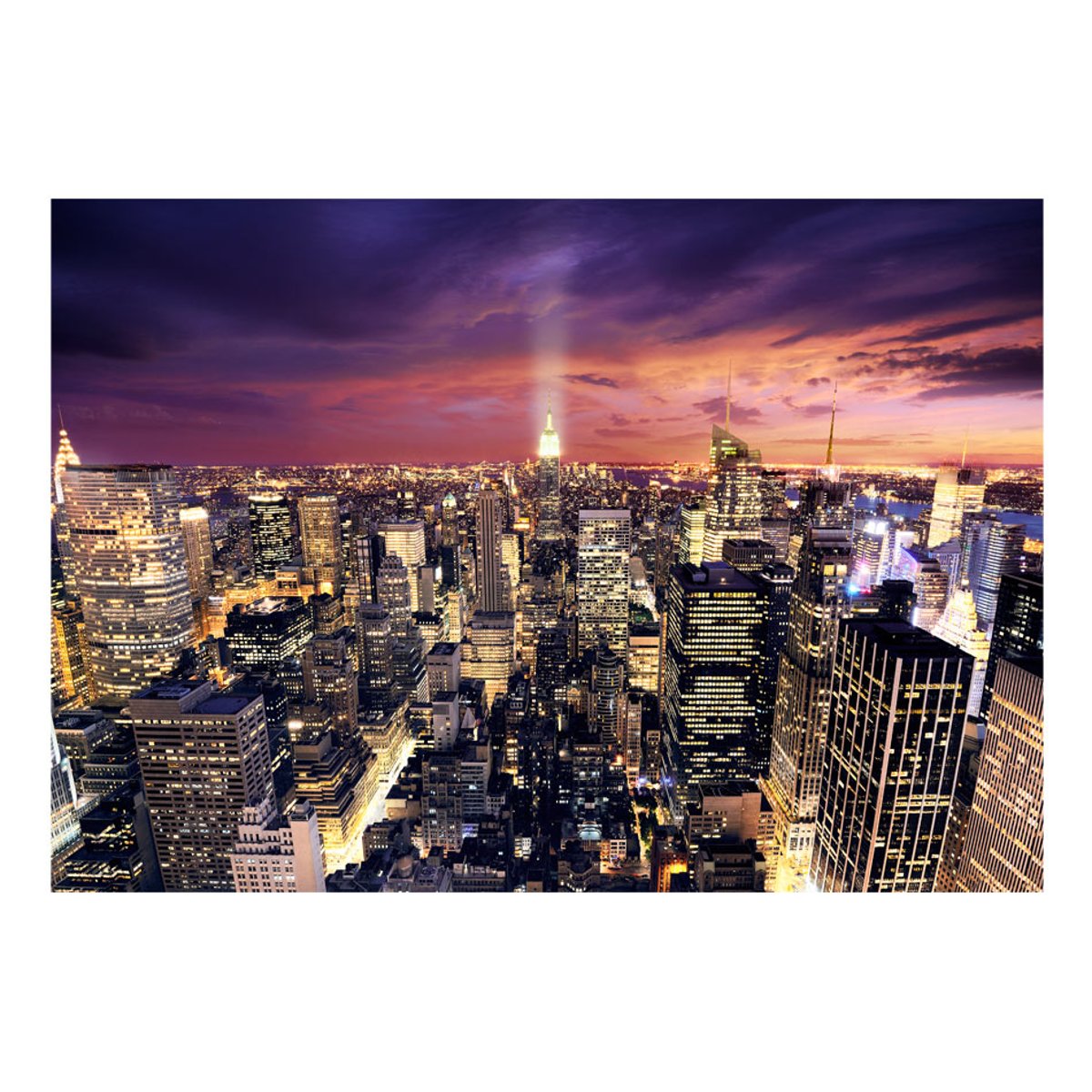 Papier peint intissé panoramique Ville et Architecture Evening in New York City violet, EDEN