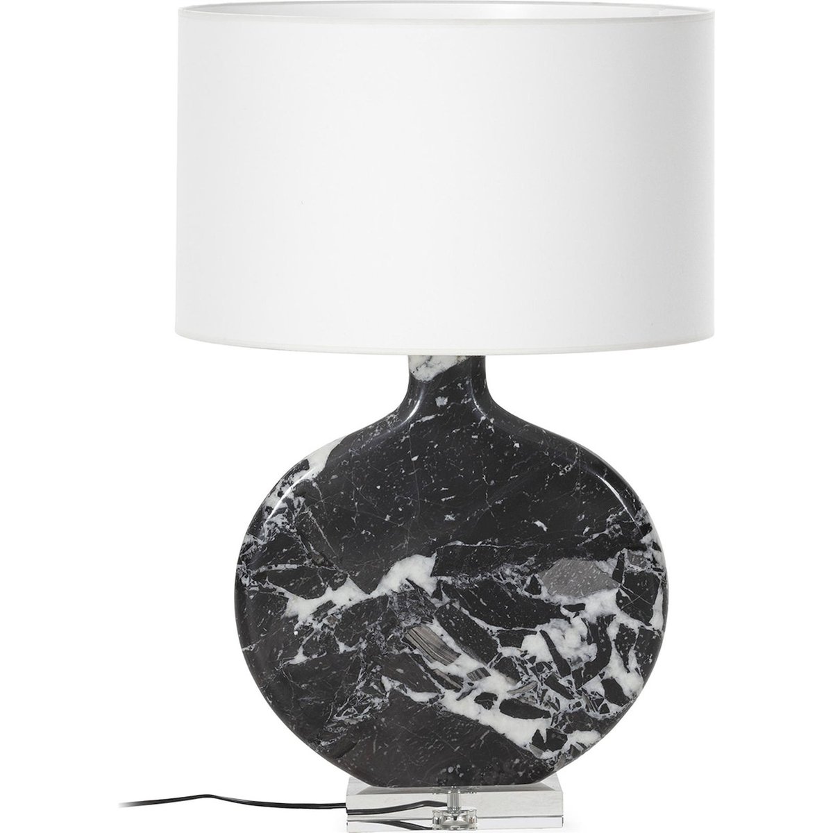 Lampe de table en marbre sans abat-jour noir et nickel, RECOLLECTION