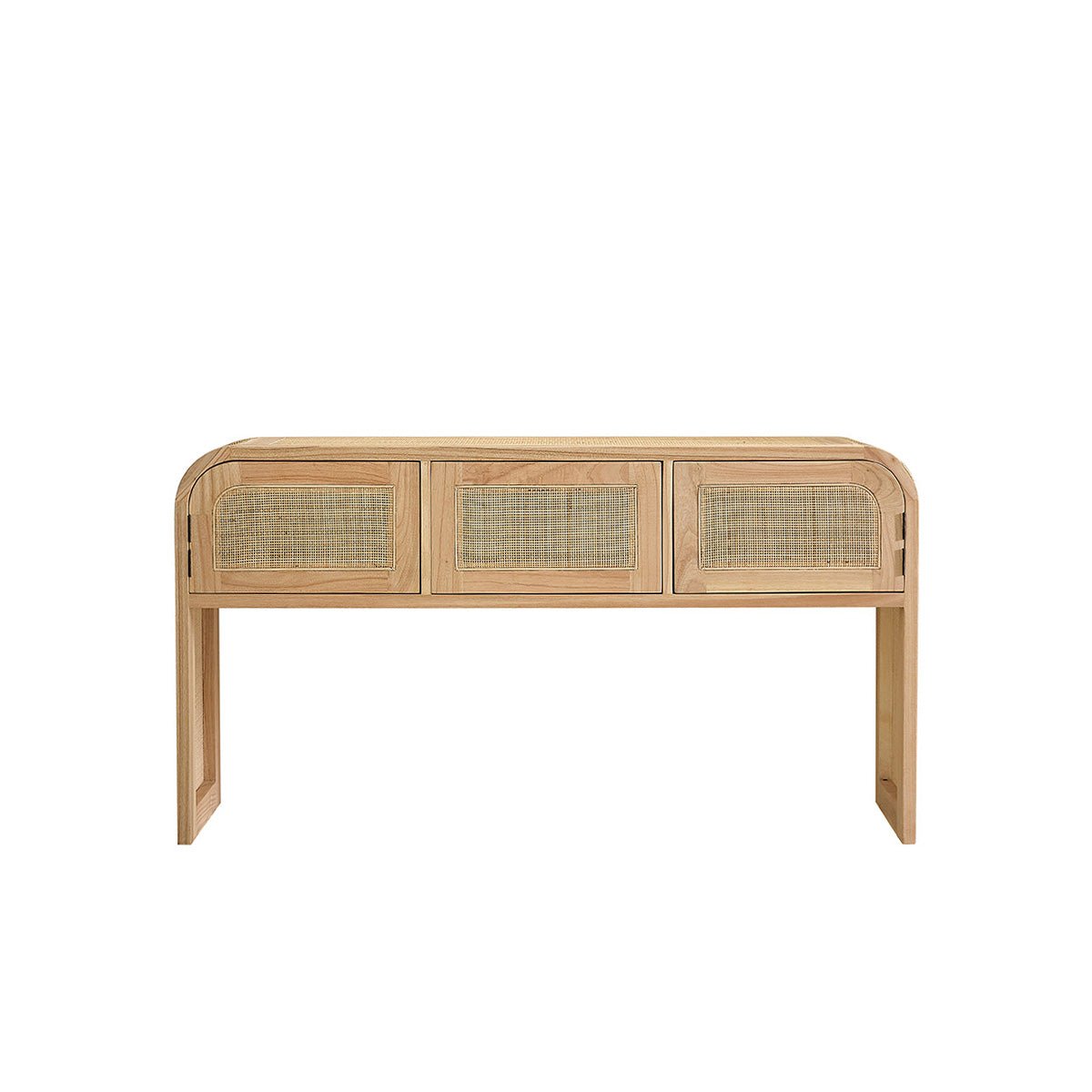 Console en bois massif et cannage 140 cm MAËL naturel, BERAH GETAH