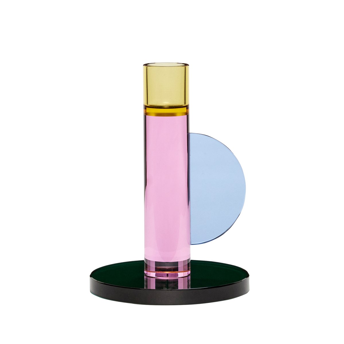 Bougeoir en cristal ASTRO rouge pâle, HUBSCH