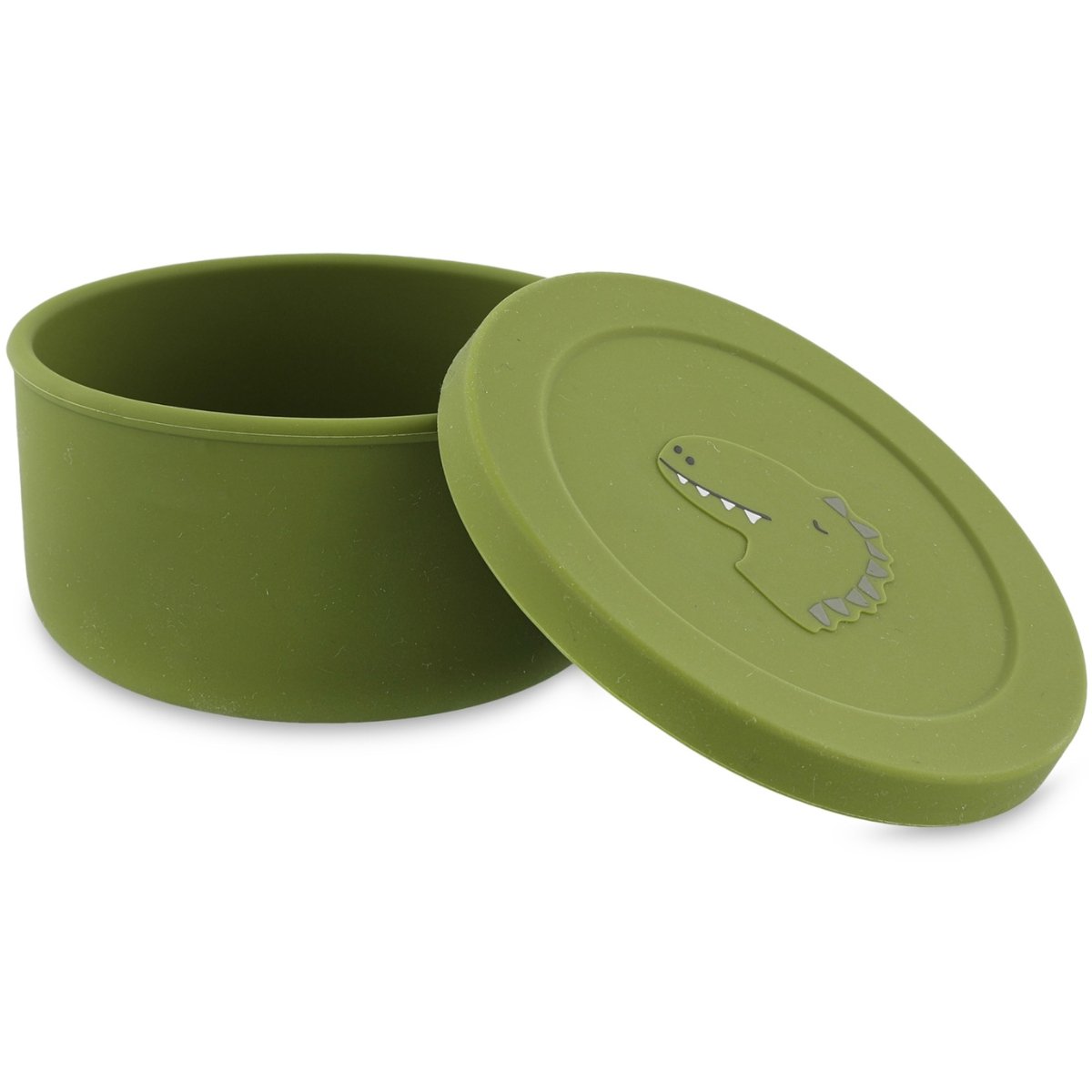 Boîte à goûter en silicone Mr. Dino vert, blanc, noir, TRIXIE