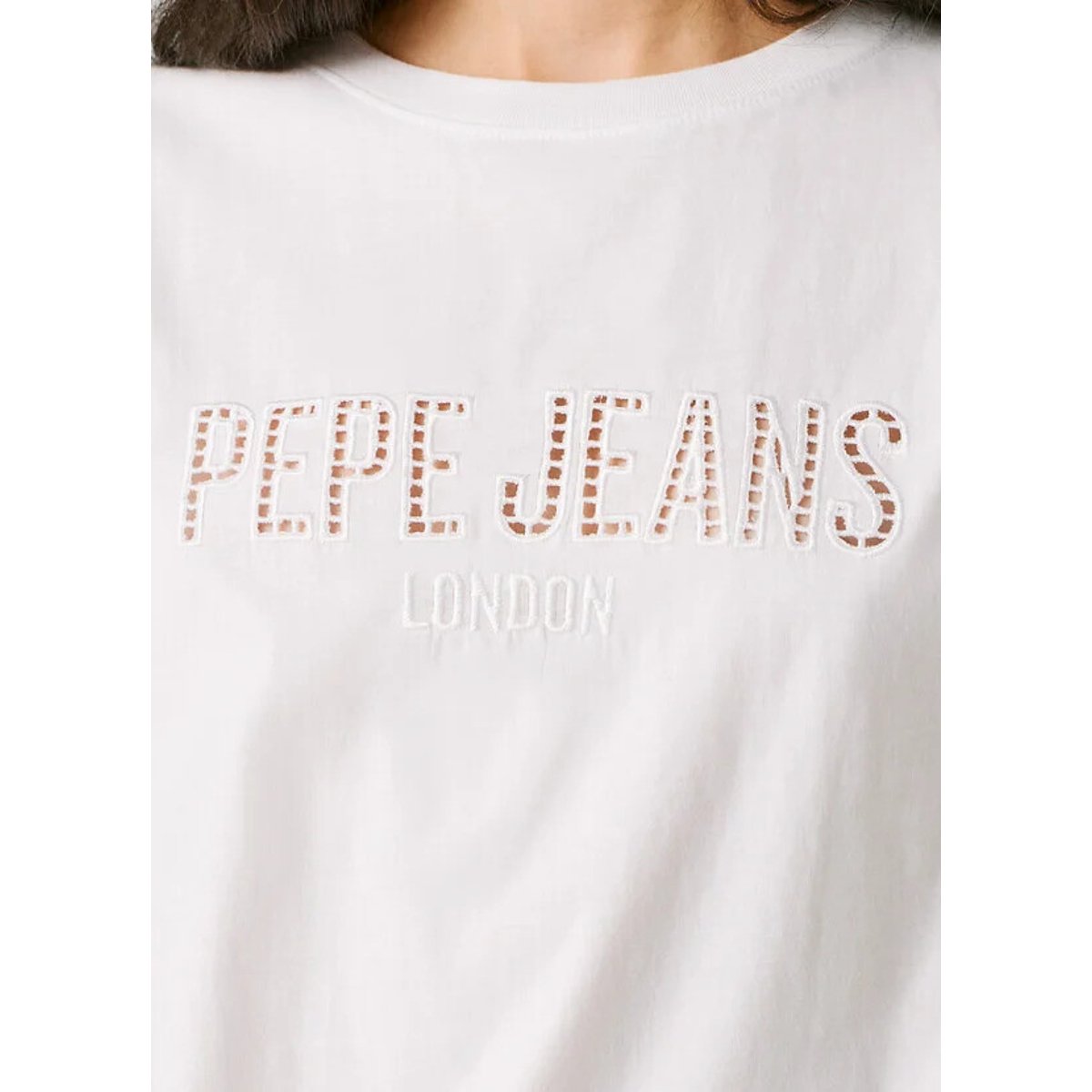 T-shirt senza maniche con logo bianco, PEPE JEANS