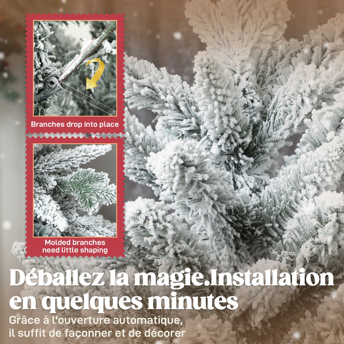 Sapin de Noël Plastique Vert vert, HOMCOM