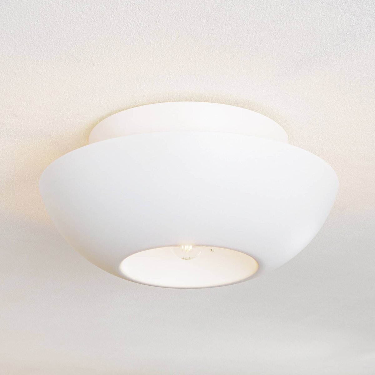 Plafonnier en métal design, Kellina blanc, LUCANDE