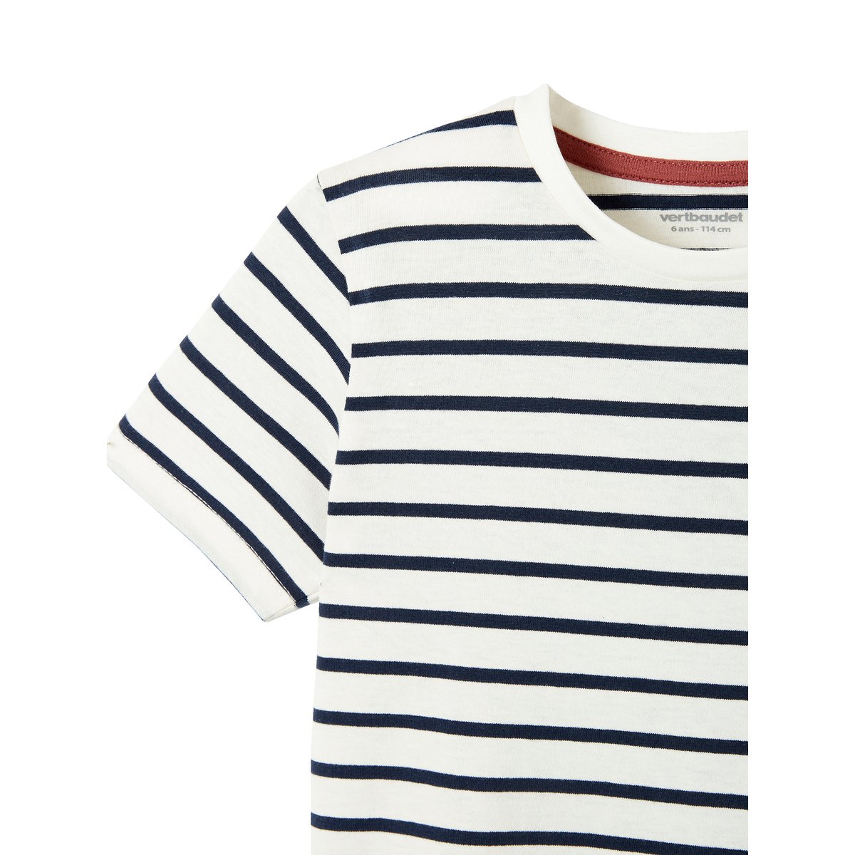 T-shirt rayé manches courtes dark bleu indigo rayé, VERTBAUDET