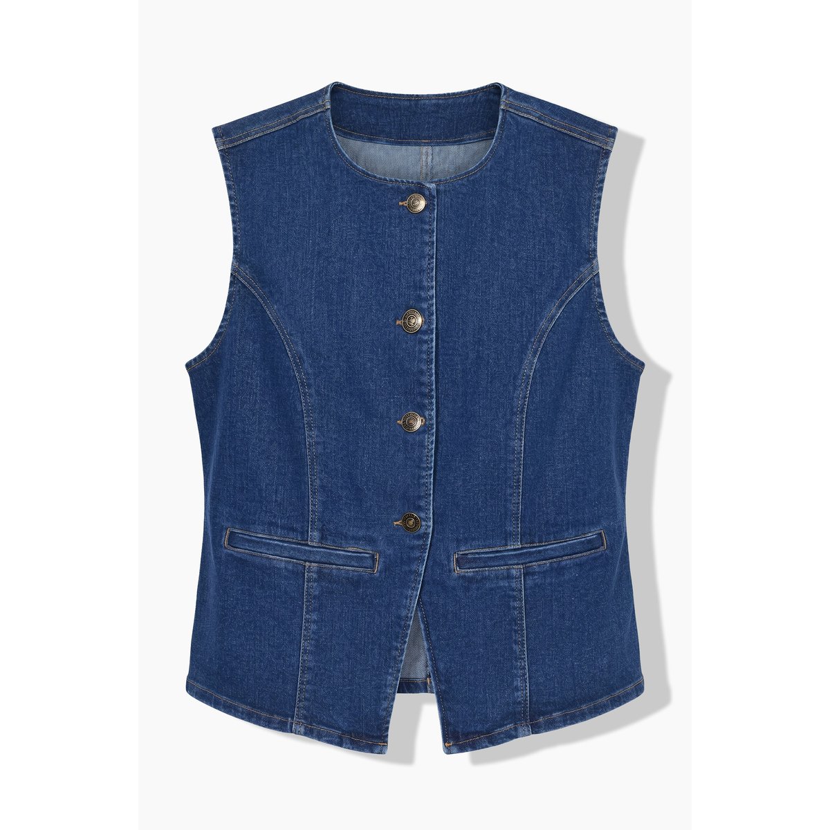 Gilet en jean, coupe ajustée Fitted Shape bleu jean, STUDIO UNTOLD