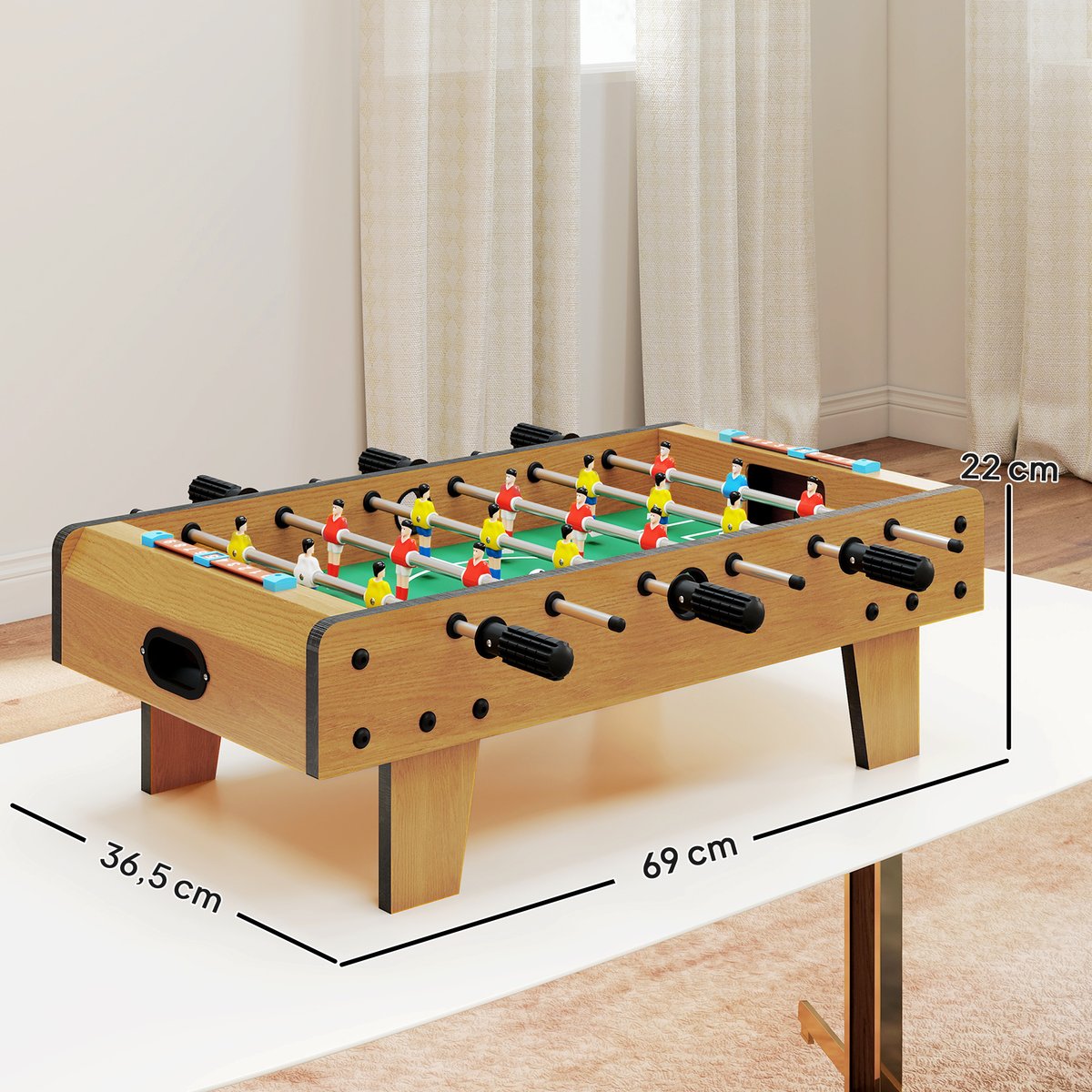 Table de baby-foot Bois Bois naturel marron, HOMCOM