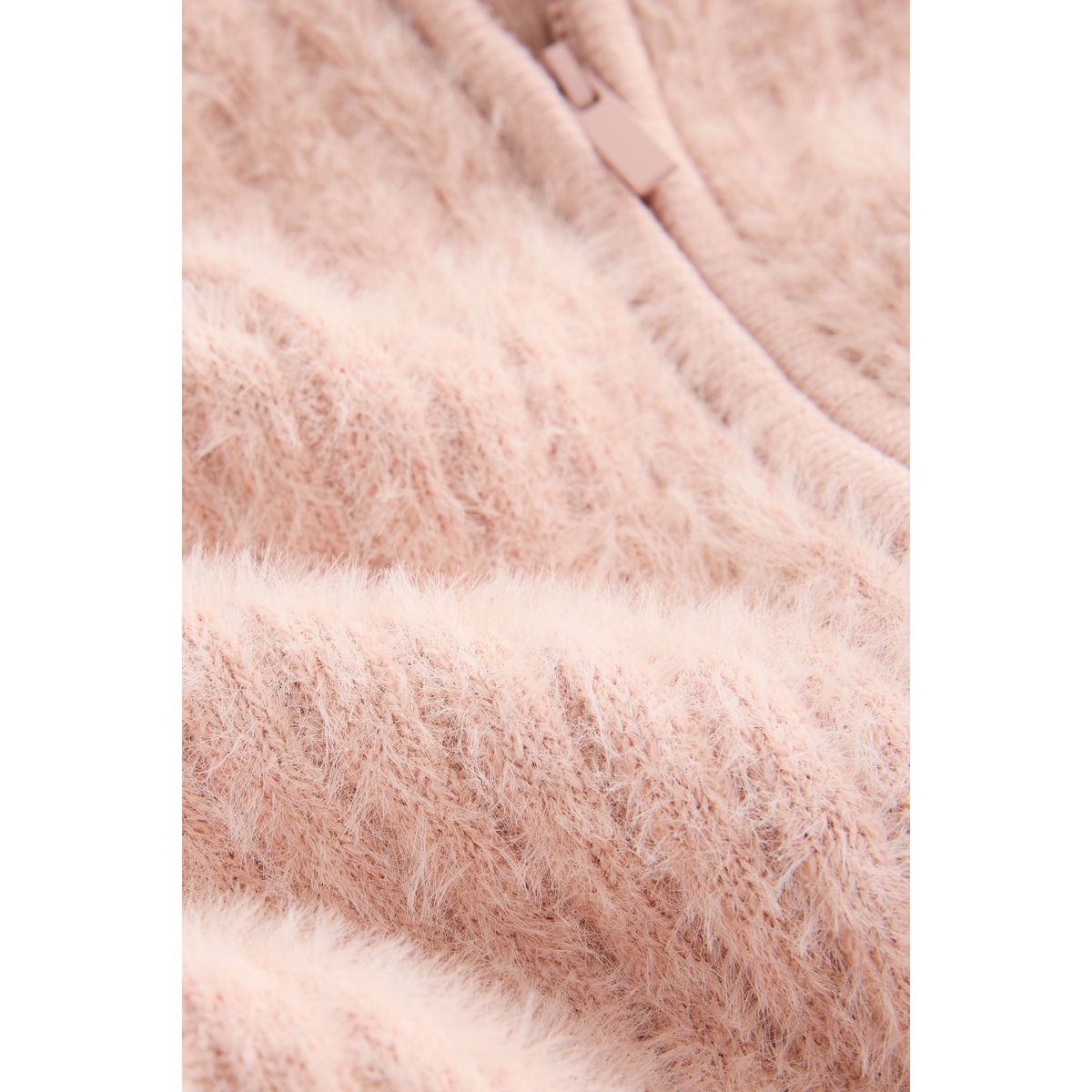 Sweat à capuche duveteux zippé rose, NEXT