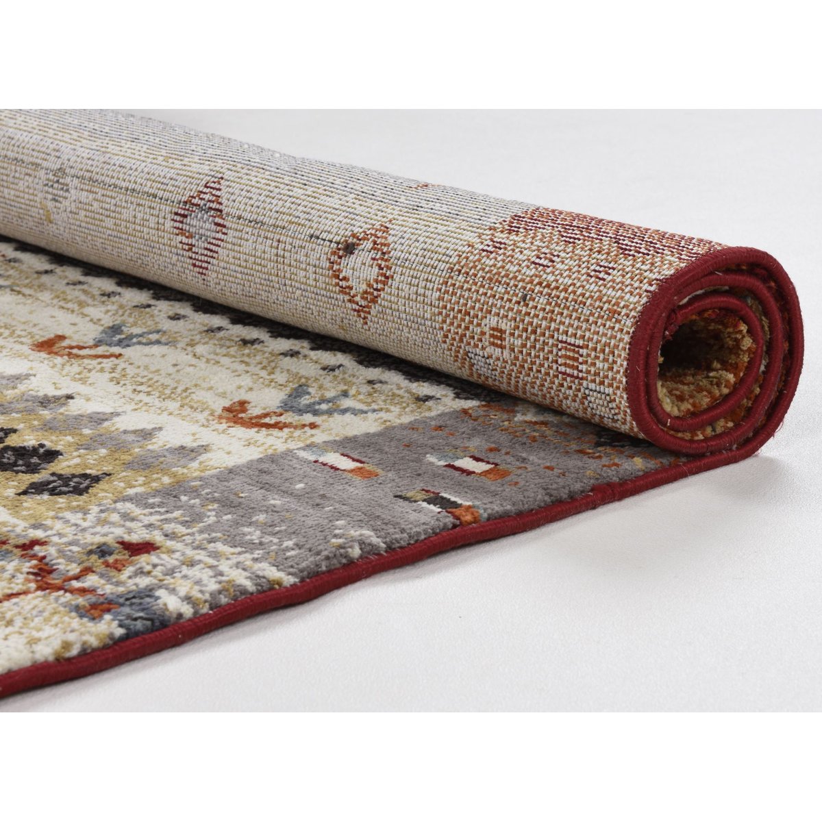 Tapis de salon en style gabbeh - FRANCESCO gris multi, GINO FALCONE