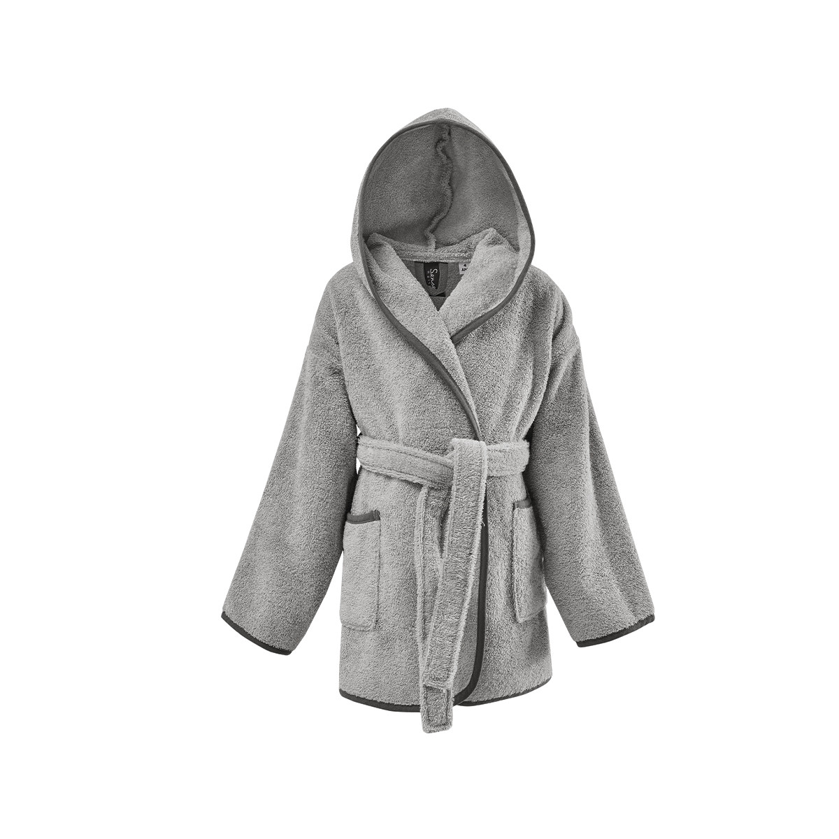 Peignoir de bain enfant 450 g/m² BABY JUNGLE gris cendré, SENSEI MAISON