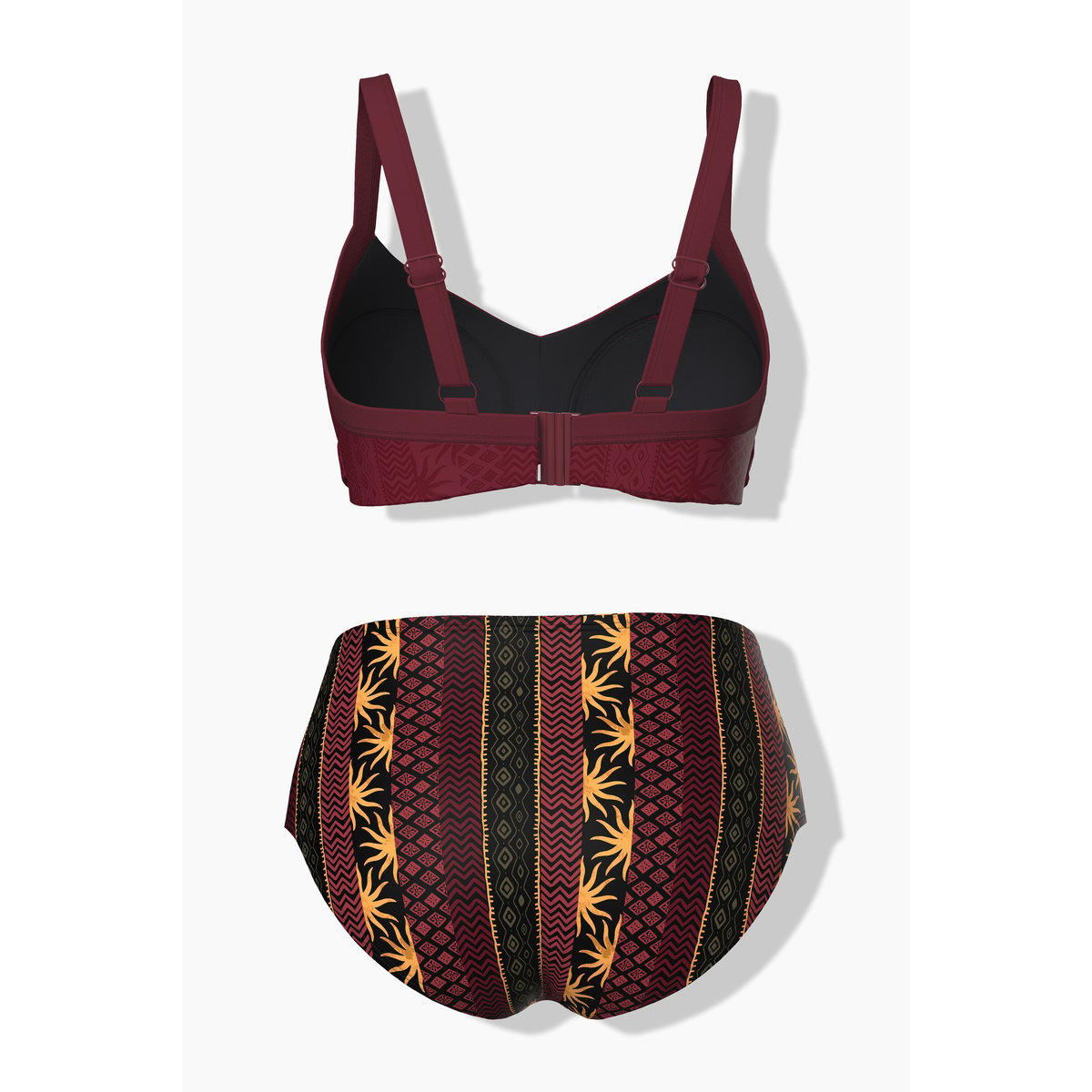 Bikini motif bohème, avec bonnets souples rouge pur, ULLA POPKEN