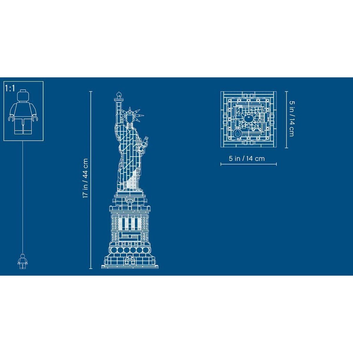 LEGO Architecture - Réplique de la Statue de la Liberté - 21042 beige et vert-de-gris, LEGO