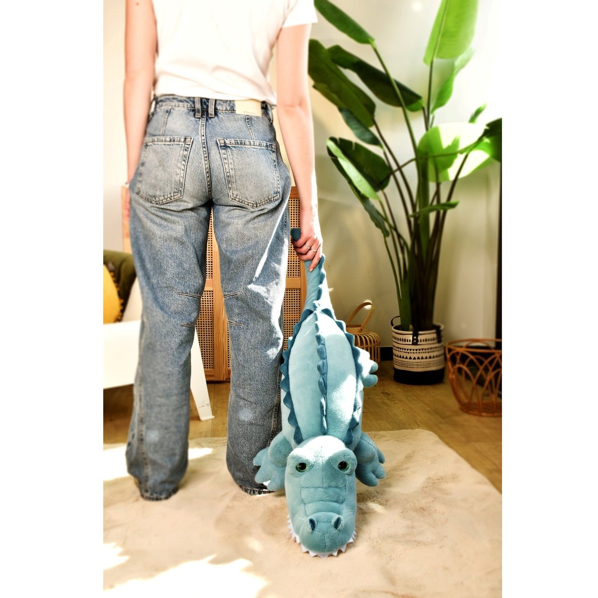 Peluche Crocodile Lagoon 85 cm bleu, HISTOIRE D'OURS
