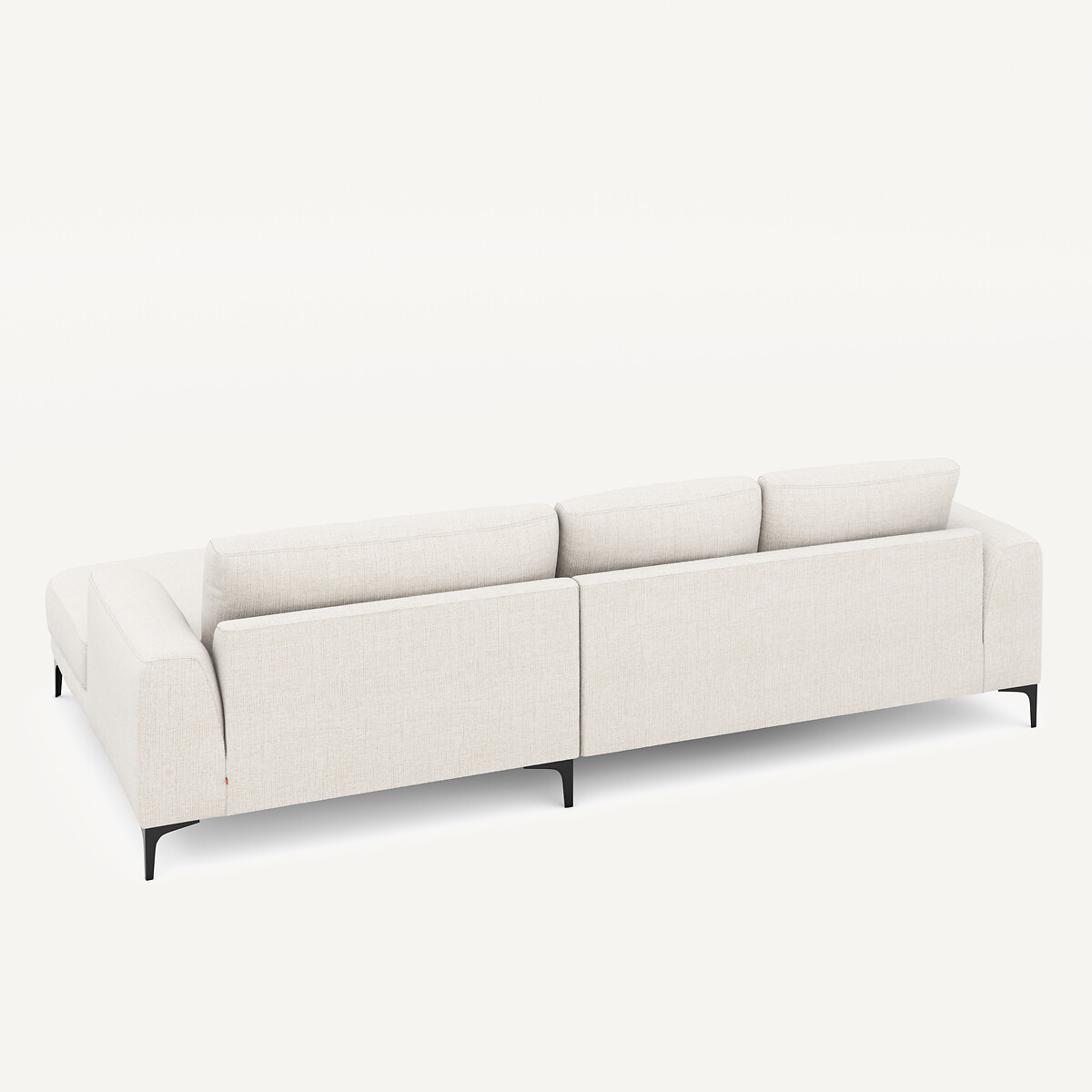 Canapé d'angle, méridienne XL droit, en toile jaspée, MARSILE naturel, AM.PM