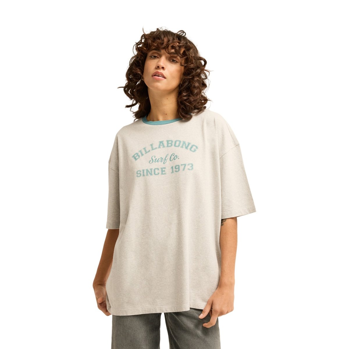 T-shirt oversize FRESH BREEZE gris grey heather, BILLABONG